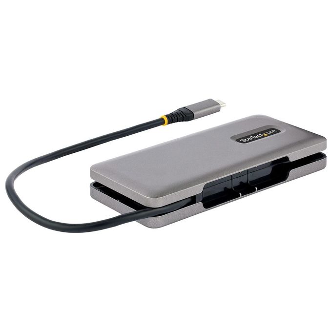 StarTech.com HB31CM4CPD3 Hub USB-C 4 porte USB 3.2 Gen 2 10Gbps Power Delivery 100W Pass-Through cavo avvolgente colore Grigio