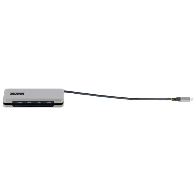 StarTech.com HB31CM4CPD3 Hub USB-C 4 porte USB 3.2 Gen 2 10Gbps Power Delivery 100W Pass-Through cavo avvolgente colore Grigio