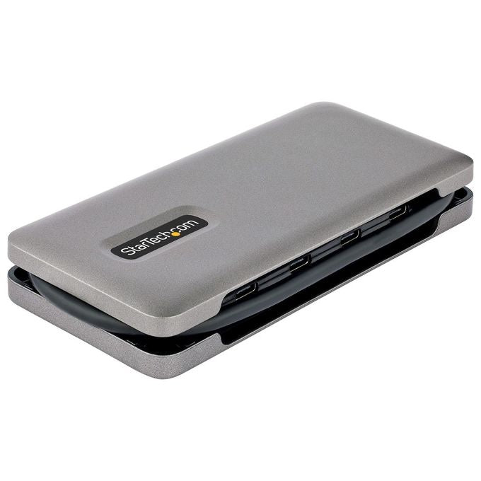 StarTech.com HB31CM4CPD3 Hub USB-C 4 porte USB 3.2 Gen 2 10Gbps Power Delivery 100W Pass-Through cavo avvolgente colore Grigio