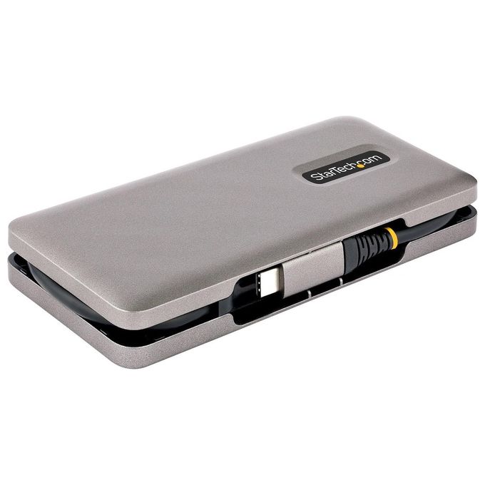 StarTech.com HB31CM4CPD3 Hub USB-C 4 porte USB 3.2 Gen 2 10Gbps Power Delivery 100W Pass-Through cavo avvolgente colore Grigio