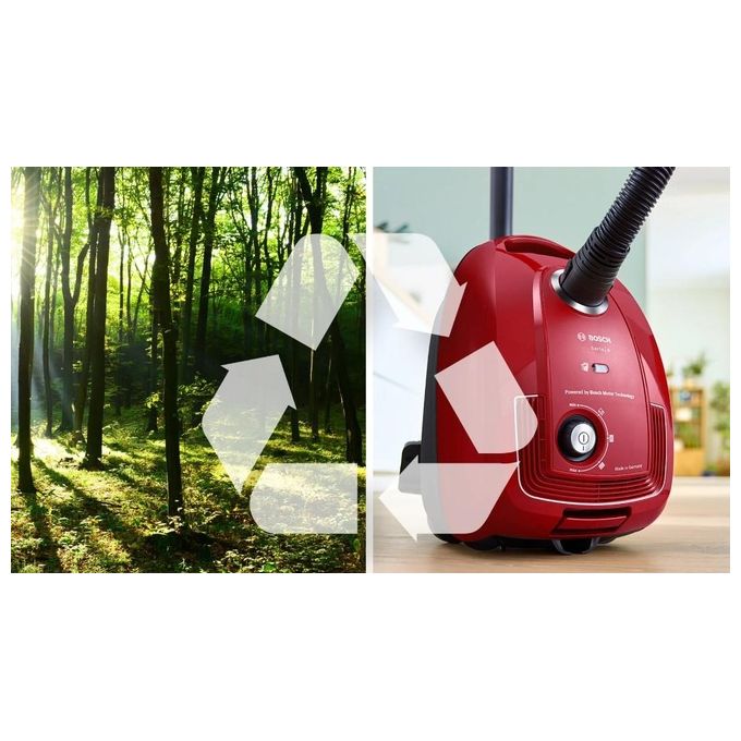 Bosch BGD38RD1H Serie 4 Aspirapolvere con sacchetto Microfiltrazione 4 L 600 W 79 dB colore Rosso