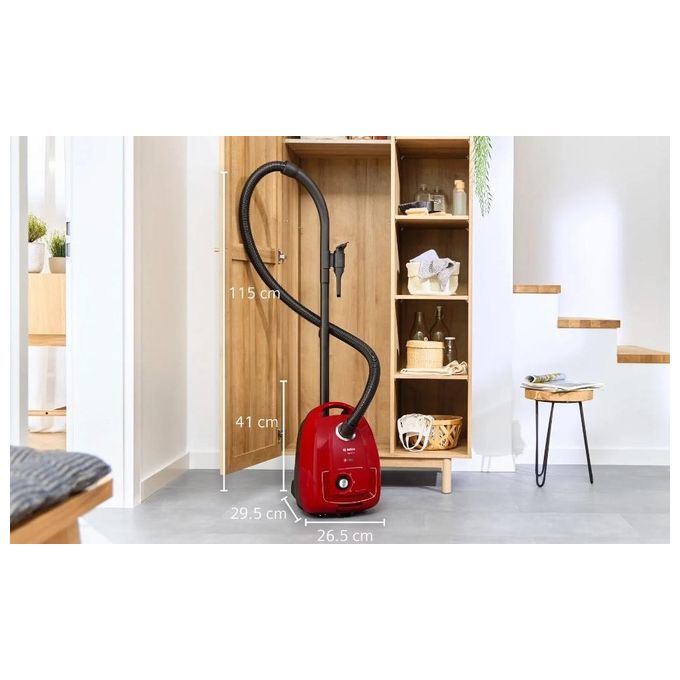 Bosch BGD38RD1H Serie 4 Aspirapolvere con sacchetto Microfiltrazione 4 L 600 W 79 dB colore Rosso