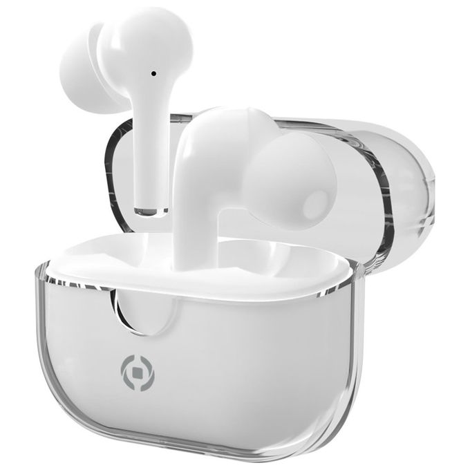 Celly CLEARBK CLEAR Cuffie True Wireless Stereo TWS In-ear Musica e Chiamate Bluetooth 5.3 USB tipo-C colore Bianco