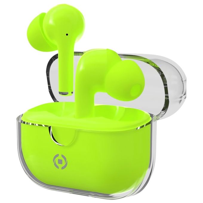 Celly CLEARGN Auricolari True Wireless In-Ear Bluetooth 5.3 Microfono Cancellazione Rumore Touch colore Verde