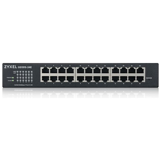 Zyxel GS1915-24E-EU0101F GS1915 Switch Gestito 24 Porte Gigabit Ethernet L2 Fanless 1U Nero