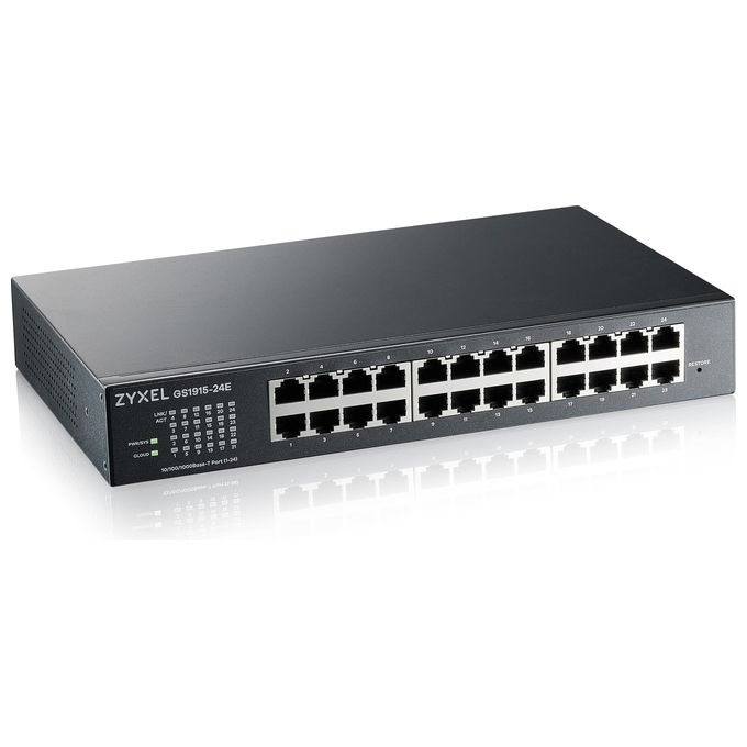 Zyxel GS1915-24E-EU0101F GS1915 Switch Gestito 24 Porte Gigabit Ethernet L2 Fanless 1U Nero
