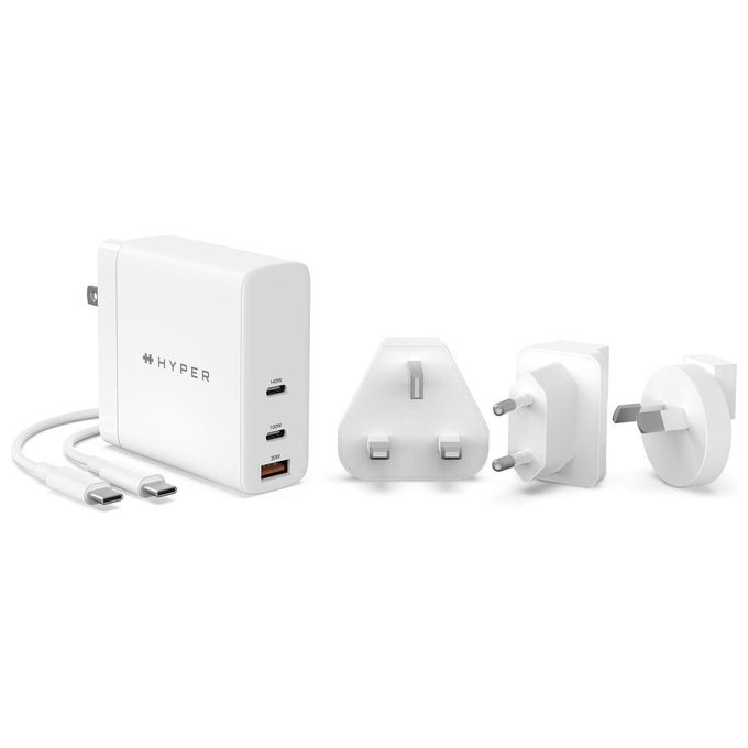 Targus HJG140WW HyperJuice Caricatore da Parete GaN 140W PD 3.1 3 Porte USB-C USB-A Ricarica Rapida colore Bianco