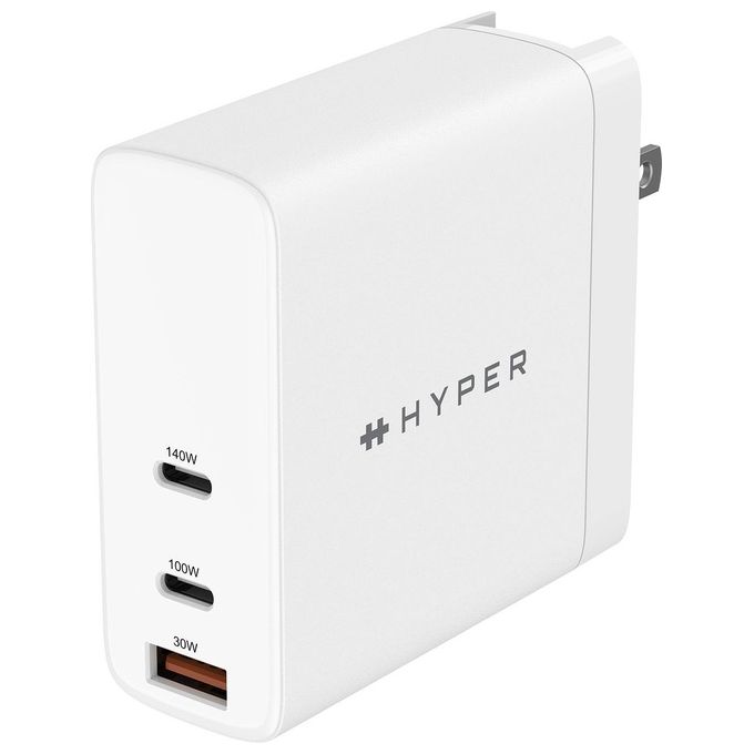 Targus HJG140WW HyperJuice Caricatore da Parete GaN 140W PD 3.1 3 Porte USB-C USB-A Ricarica Rapida colore Bianco