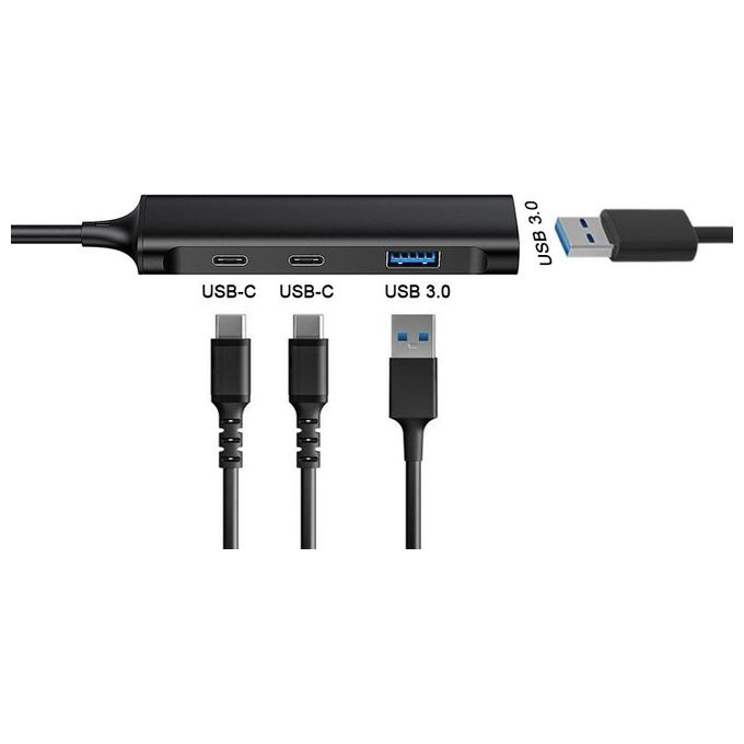 Conceptronic HUBBIES12B Hub di Interfaccia Usb 3.2 Gen 1 Type-C 5000 Mbit-s Nero