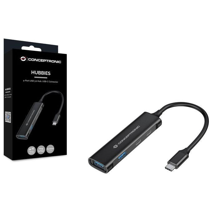 Conceptronic HUBBIES12B Hub di Interfaccia Usb 3.2 Gen 1 Type-C 5000 Mbit-s Nero