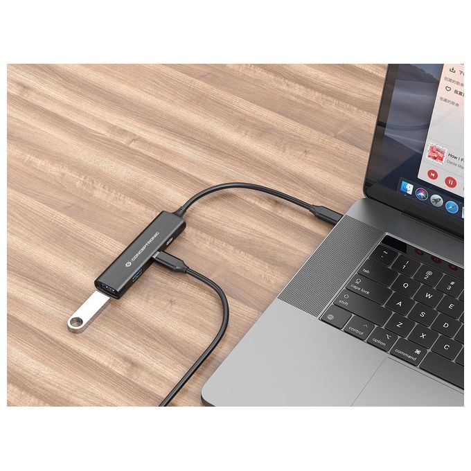 Conceptronic HUBBIES12B Hub di Interfaccia Usb 3.2 Gen 1 Type-C 5000 Mbit-s Nero