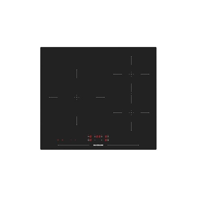 Silverline IH5447B01 Piano cottura a induzione 80 cm 4 zone touch slider con booster e spegnimento automatico colore Nero