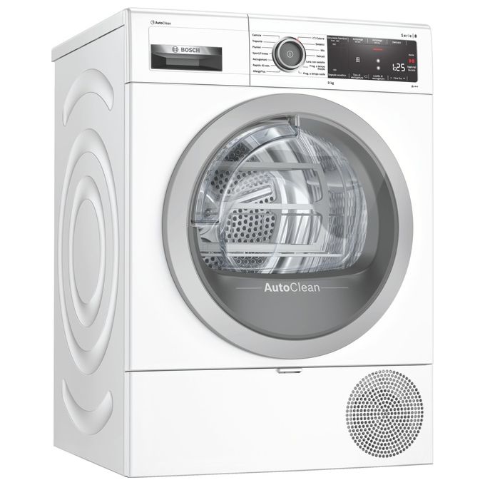 Bosch WTX87MW9IT Serie 8 Asciugatrice Pompa di Calore 9 Kg Classe A+++ AutoDry AutoClean SensitiveDrying (84x60x61 cm) colore Bianco