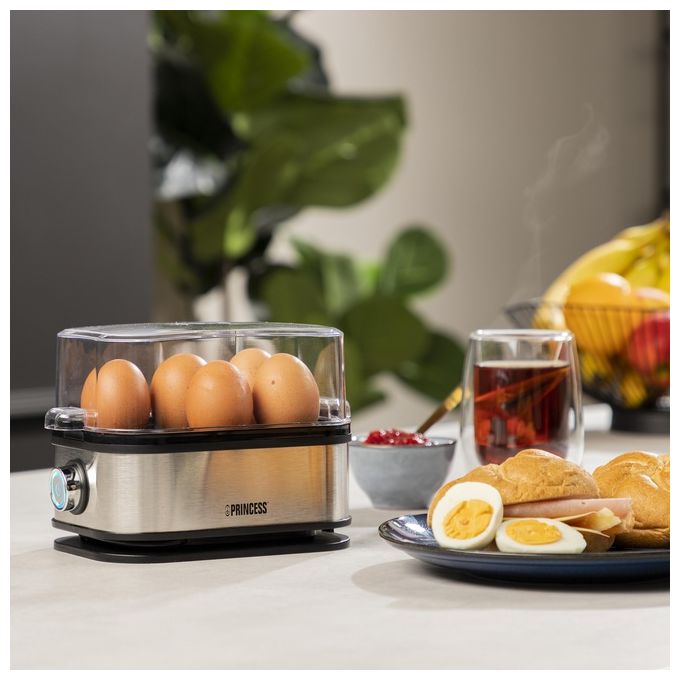 Princess 01.262046.01.001 Cuociuova 6 Uova 400 W Acciaio Inox Senza BPA con Misurino colore Nero Argento