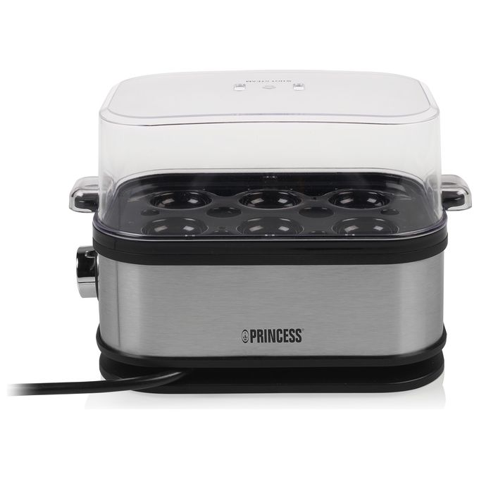 Princess 01.262046.01.001 Cuociuova 6 Uova 400 W Acciaio Inox Senza BPA con Misurino colore Nero Argento