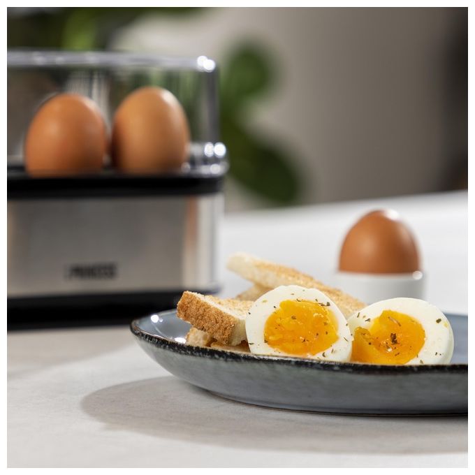 Princess 01.262046.01.001 Cuociuova 6 Uova 400 W Acciaio Inox Senza BPA con Misurino colore Nero Argento
