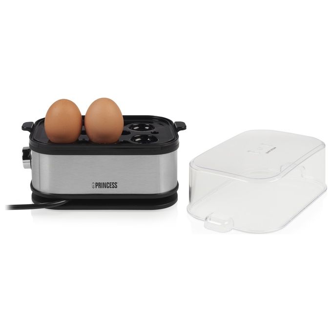 Princess 01.262046.01.001 Cuociuova 6 Uova 400 W Acciaio Inox Senza BPA con Misurino colore Nero Argento