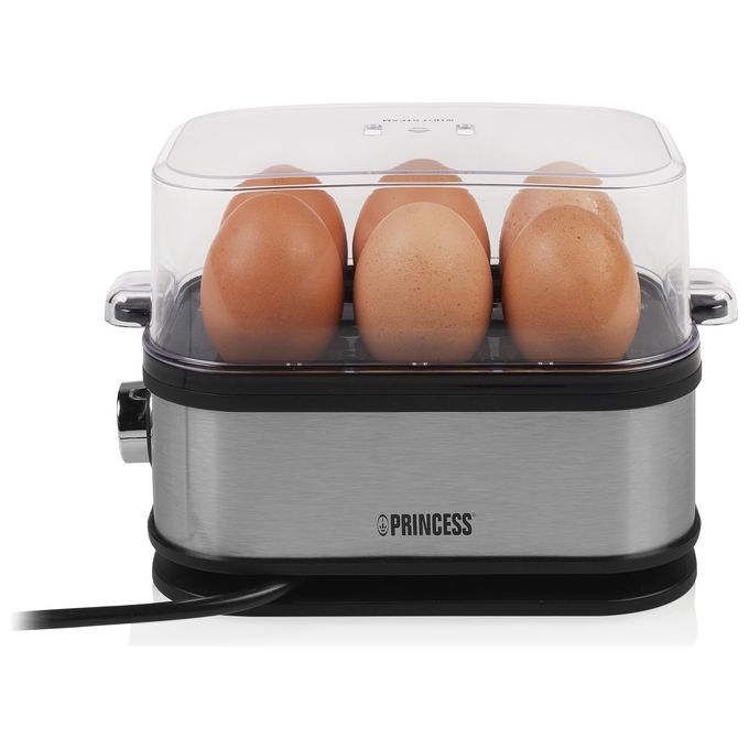 Princess 01.262046.01.001 Cuociuova 6 Uova 400 W Acciaio Inox Senza BPA con Misurino colore Nero Argento