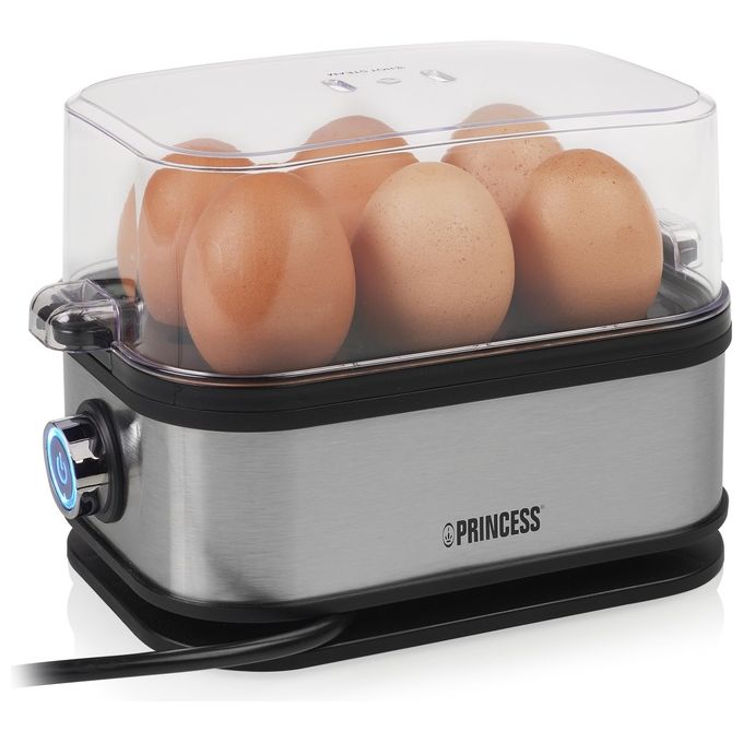 Princess 01.262046.01.001 Cuociuova 6 Uova 400 W Acciaio Inox Senza BPA con Misurino colore Nero Argento