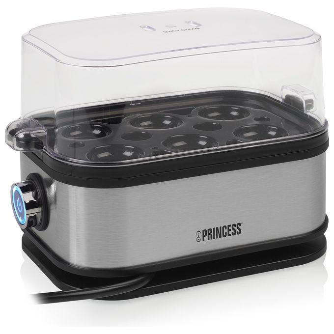 Princess 01.262046.01.001 Cuociuova 6 Uova 400 W Acciaio Inox Senza BPA con Misurino colore Nero Argento