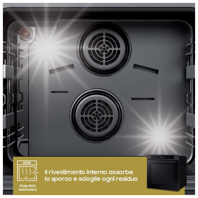 Samsung NV7B4040VBB-U5 Forno da incasso Elettrico Multifunzione 76 L Classe A+ Vapore Wi-Fi 20 funzioni (60x59,5x57 cm) colore Nero