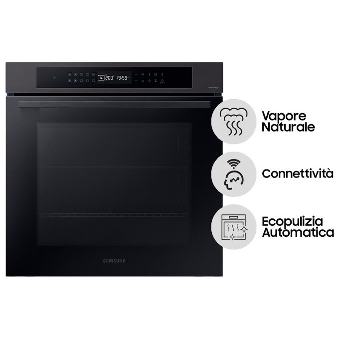 Samsung NV7B4040VBB-U5 Forno da incasso Elettrico Multifunzione 76 L Classe A+ Vapore Wi-Fi 20 funzioni (60x59,5x57 cm) colore Nero