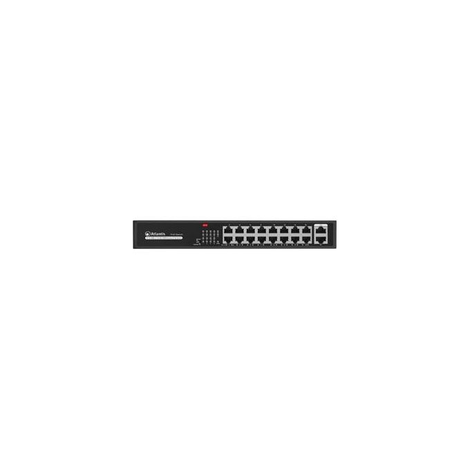 Atlantis A02-G18P16-200W NetPower Switch Non Gestito 18 porte 16 PoE Fast Ethernet 10-100 185W 30W per porta Rack 19'' colore Nero