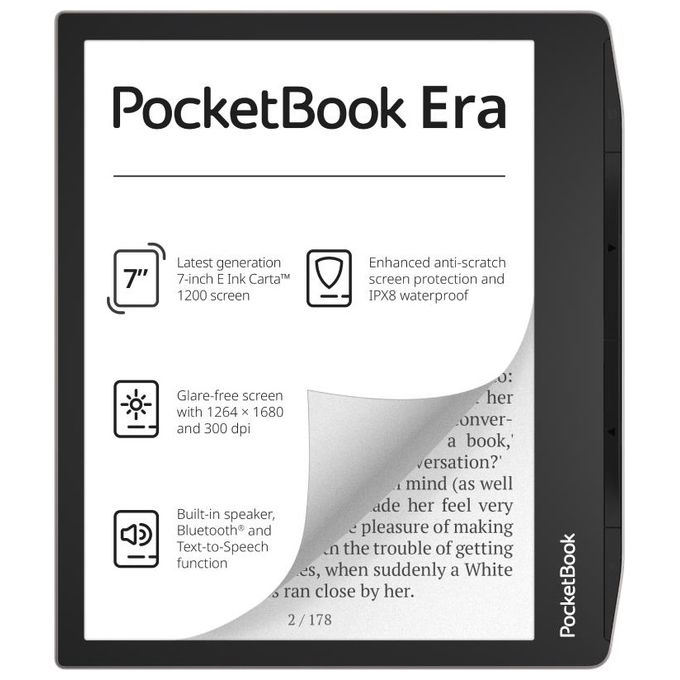 PocketBook PB700-U-16-WW Era Lettore eBook 7'' E Ink Carta 1200 16 GB Touch Bluetooth IPX8 colore Argento