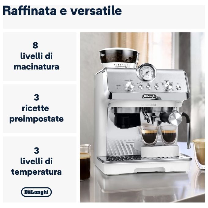 De'Longhi EC9155.W La Specialista Arte Macchina da caffe' Automatica Manuale 1,7 L 15 bar 1400 W Macinatore Integrato Montalatte colore Bianco