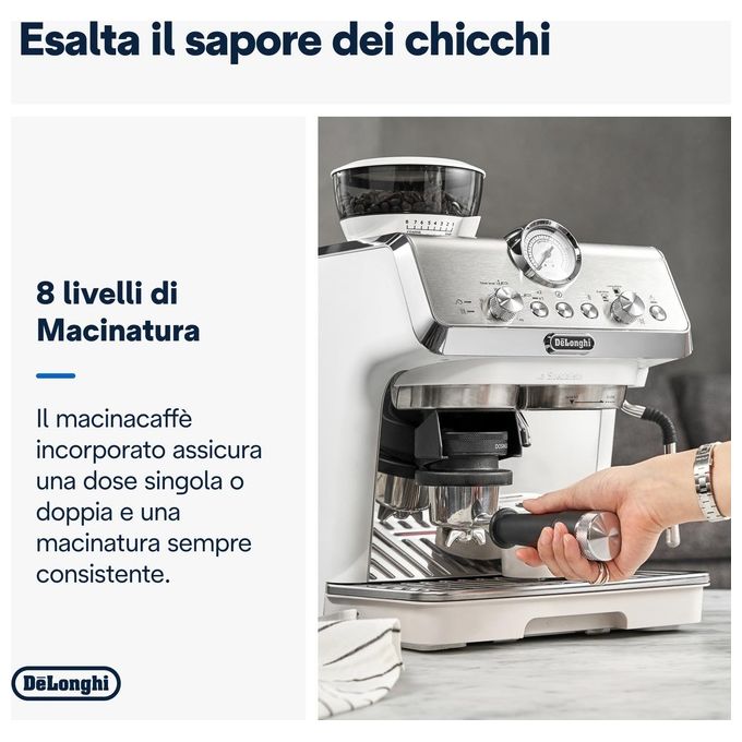 De'Longhi EC9155.W La Specialista Arte Macchina da caffe' Automatica Manuale 1,7 L 15 bar 1400 W Macinatore Integrato Montalatte colore Bianco