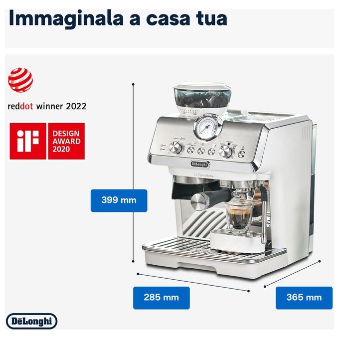 De'Longhi EC9155.W La Specialista Arte Macchina da caffe' Automatica Manuale 1,7 L 15 bar 1400 W Macinatore Integrato Montalatte colore Bianco