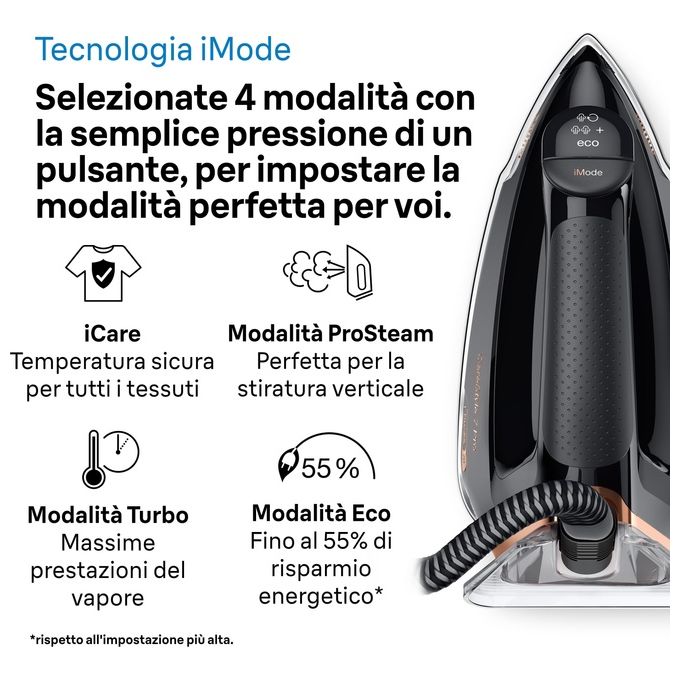 Braun IS7286BK CareStyle 7 Pro Ferro da Stiro con Caldaia 2700W 8 bar 2 L Piastra EloxalPlus FreeGlide 3D colore Nero