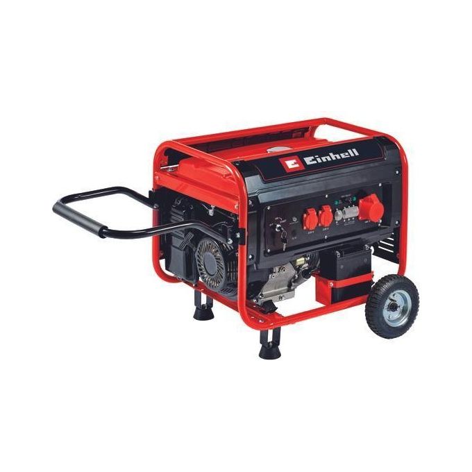 Einhell 4152610 TC-PG 65-E5 Generatore di corrente a benzina 6500 W con avviamento elettrico serbatoio 25 L e funzione AVR colore Nero