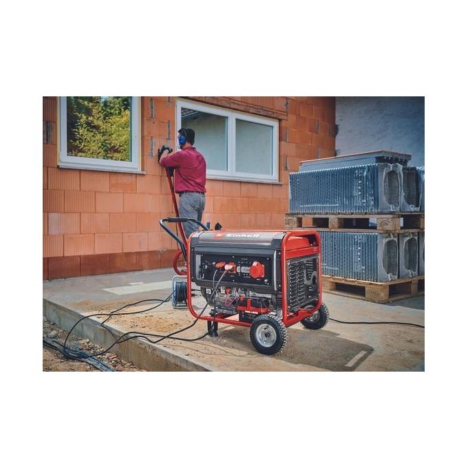 Einhell 4152610 TC-PG 65-E5 Generatore di corrente a benzina 6500 W con avviamento elettrico serbatoio 25 L e funzione AVR colore Nero