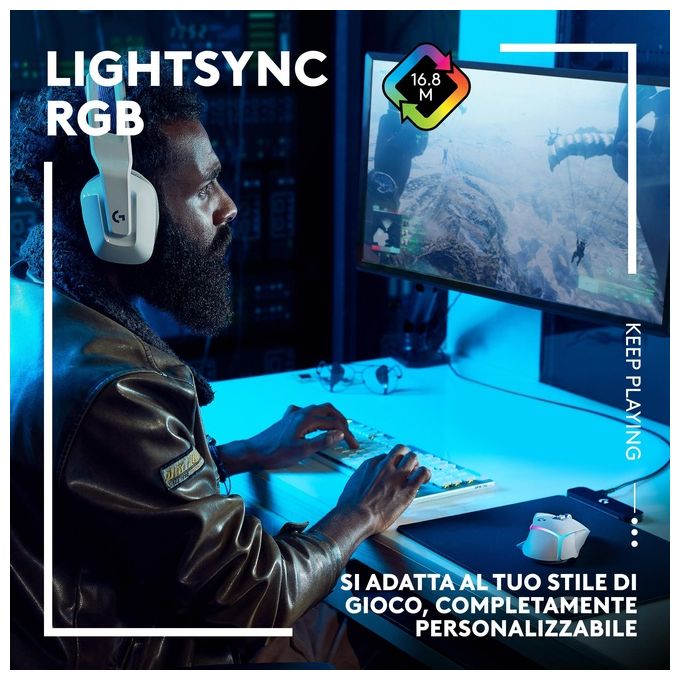Logitech G502 X PLUS Mouse Gaming Wireless LIGHTSPEED Sensore HERO 25K 25600 DPI 13 Tasti Programmabili RGB colore Nero