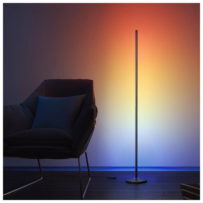 Govee H6076312 Lampada da Terra LED Intelligente Wi-Fi Bluetooth RGBICW 1000 lm Dimmerabile Controllo Vocale Alexa Google Assistente colore Nero
