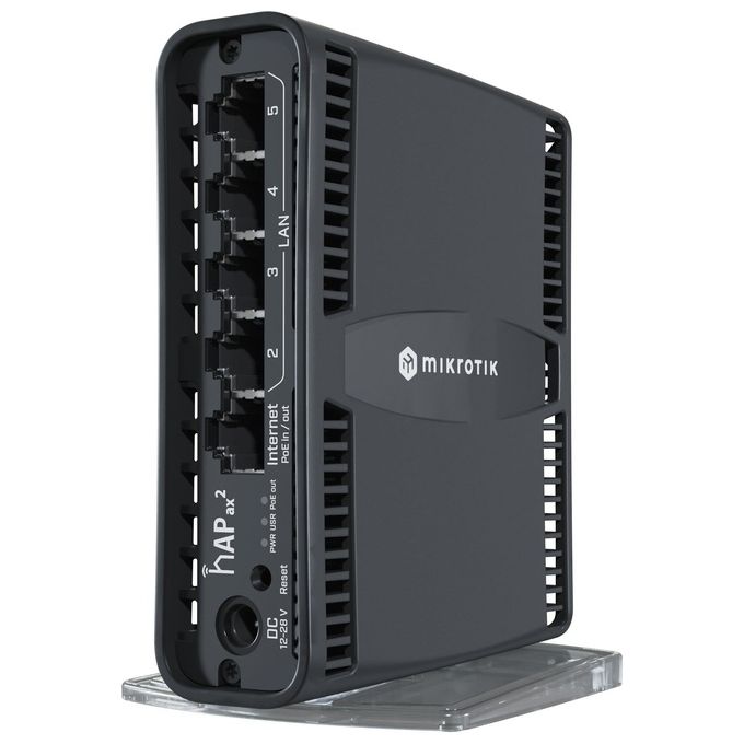 MikroTik C52IG-5HAXD2HAXD-TC hAP ax2 Router Wireless Dual-Band Wi-Fi 6 AX1800 5 porte Gigabit Ethernet 1 GB RAM colore Nero
