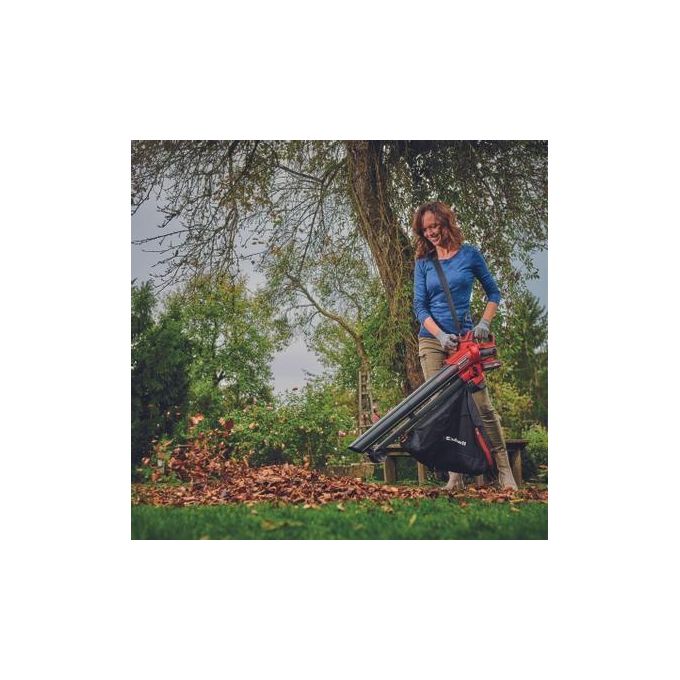Einhell VENTURRO 18-210 Aspiratore Soffiatore Foglie a Batteria 18V 500 m³-h 210 km-h Sacco 45 l colore Nero Rosso