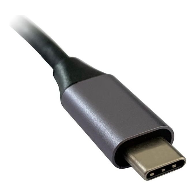 LC-Power LC-HUB-C-MULTI-5 Docking Station USB-C 3 Porte USB-A 1 Porte USB-C HDMI RJ45 Lettore SD-MicroSD 100 W colore Antracite Nero