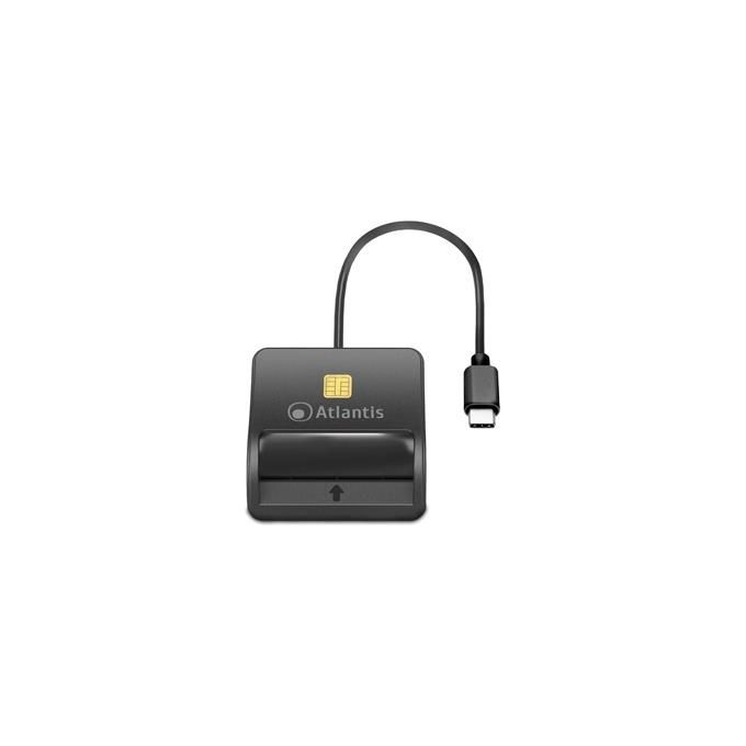 Atlantis P005-smartcr-c Lettore Smart Card Reader per Cns-crs-ts Firma Digitale Fascicolo Sanitario Siti Governativi Type-C 10cm