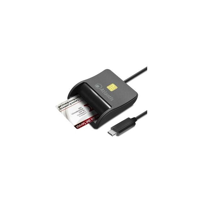 Atlantis P005-smartcr-c Lettore Smart Card Reader per Cns-crs-ts Firma Digitale Fascicolo Sanitario Siti Governativi Type-C 10cm