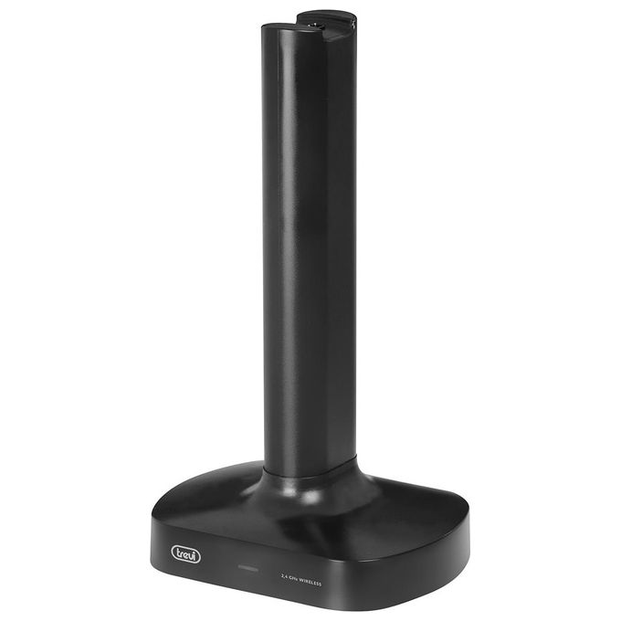 Trevi FRS 1480 R Cuffia a Padiglione Wireless per TV RF 2.4 GHz Portata 30 m Ingresso Ottico Jack 3.5mm Base Ricarica colore Nero