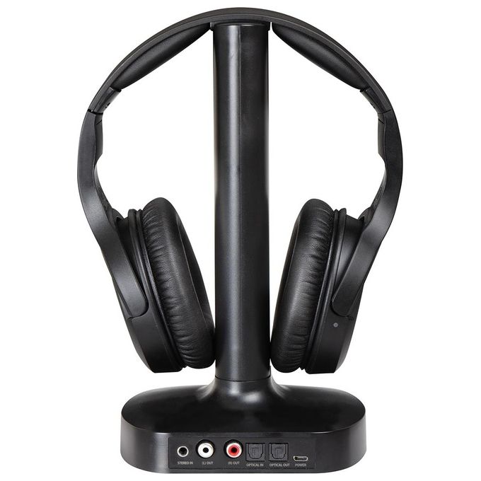 Trevi FRS1480R Cuffia a Padiglione Wireless RF 2,4 GHz per TV Over-ear Portata 30 metri Batterie Ricaricabili