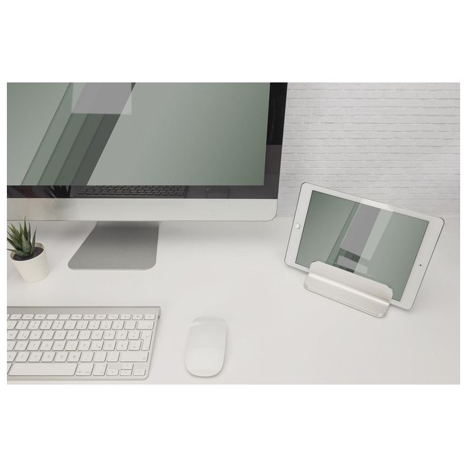 Digitus DA-90439 Supporto Verticale per Notebook in Alluminio regolabile 7,7-40 mm carico max 10 Kg colore Argento