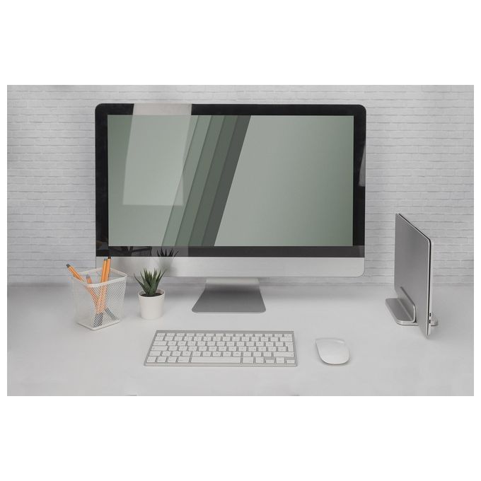 Digitus DA-90439 Supporto Verticale per Notebook in Alluminio regolabile 7,7-40 mm carico max 10 Kg colore Argento