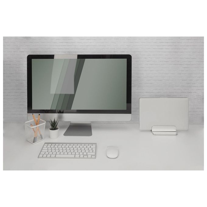 Digitus DA-90439 Supporto Verticale per Notebook in Alluminio regolabile 7,7-40 mm carico max 10 Kg colore Argento