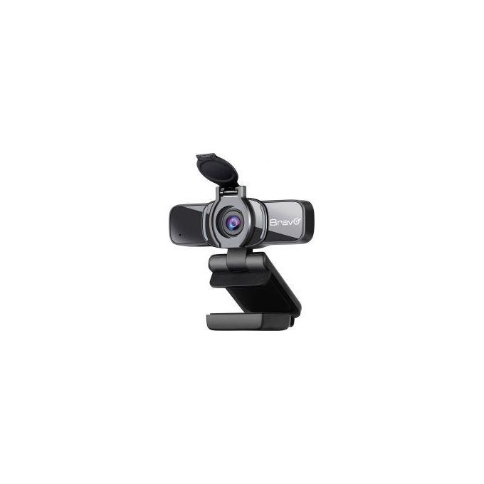 Bravo 92902925 Easy Web Webcam Full HD 1920x1080 con Microfono Integrato e Coperchio per Privacy colore Nero