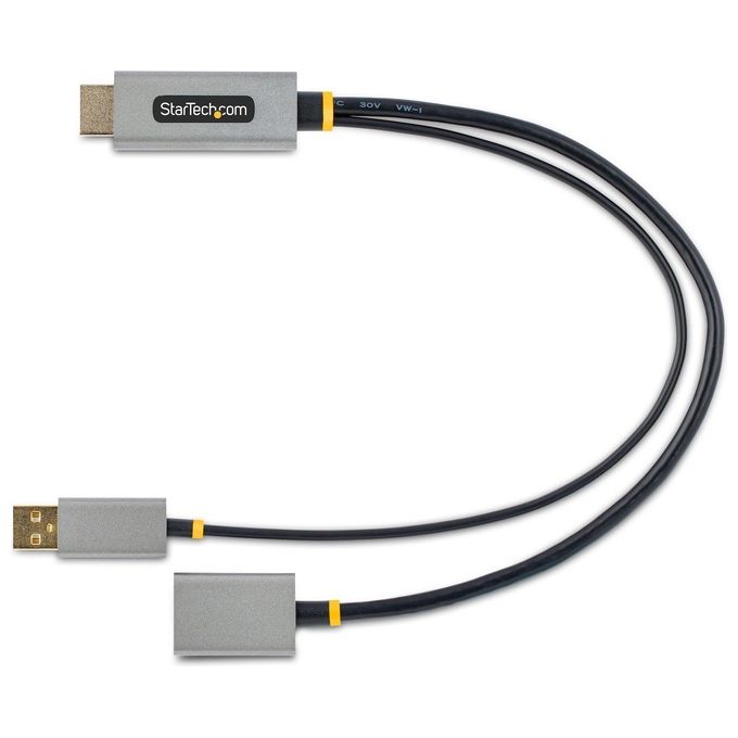 StarTech 128-HDMI-DISPLAYPORT Cavo adattatore HDMI maschio a DisplayPort femmina 30 cm 4K 60Hz HDR HDCP 2.2 alimentato USB colore Grigio