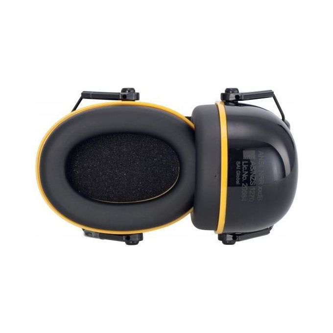 Uvex 2630020 K-Series10 Cuffie Antirumore Pieghevoli SNR 33 dB con Fascia Imbottita e Cuscinetti in Memory Foam colore Nero Giallo