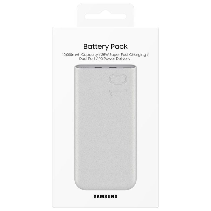 Samsung EB-P3400XUEGEU Power Bank Super Fast Charging 25W 10000 mAh Doppia Porta USB-C colore Beige